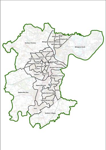 A map of final recommendations in Stockton-on-Tees