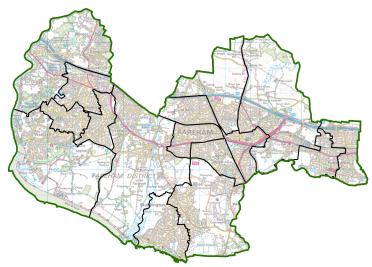 A map of draft proposals for new electoral arrangements in Fareham
