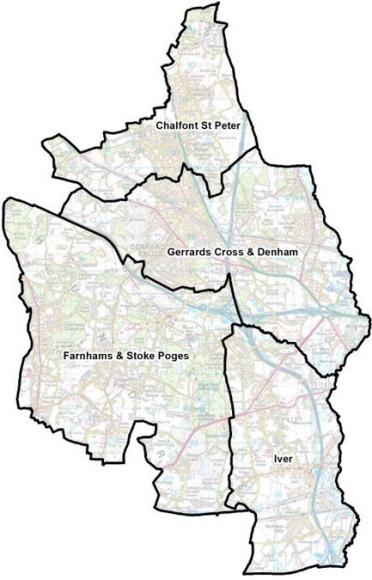 A map of further draft proposals in Buckinghamshire focusing on the south east of the area
