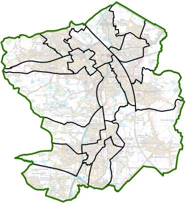 A map of draft proposals for new electoral arrangements in Nuneaton and Bedworth