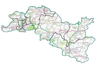 A map of draft proposals for new electoral arrangements in Tunbridge Wells