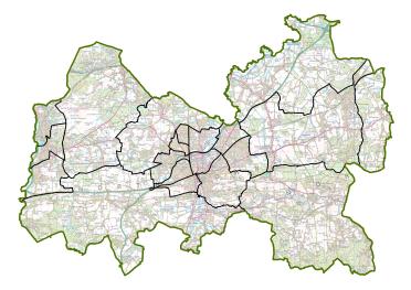 A map of draft proposals for new electoral arrangements in Guildford