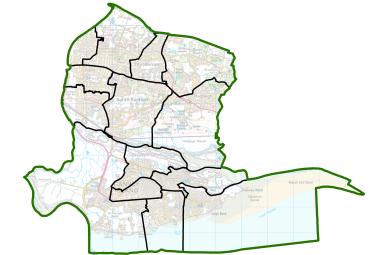 A map of current wards in Castle Point