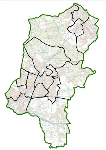 A map of current wards in Cannock Chase