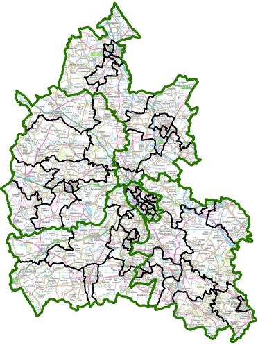 A map of current divisions in Oxfordshire A map of current divisions in Oxfordshire