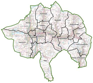A map of current wards in Rossendale