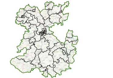 A map of current divisions in Shropshire