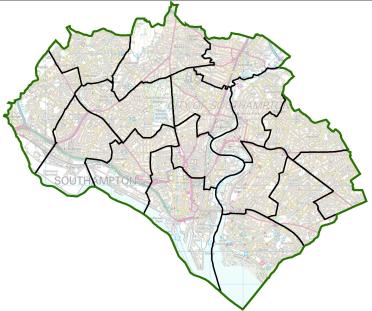 A map of current wards in Southampton
