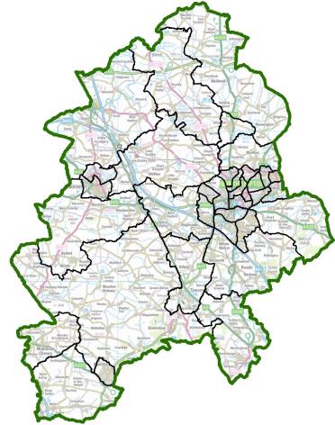 A map of current wards in West Northamptonshire Council