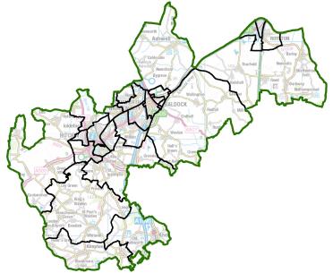 A map of final recommendations for North Hertfordshire