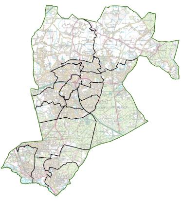 A map of current wards in Bracknell Forest