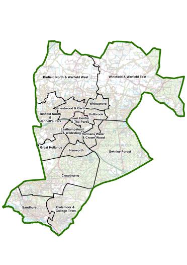 A map of final proposals for Bracknell Forest